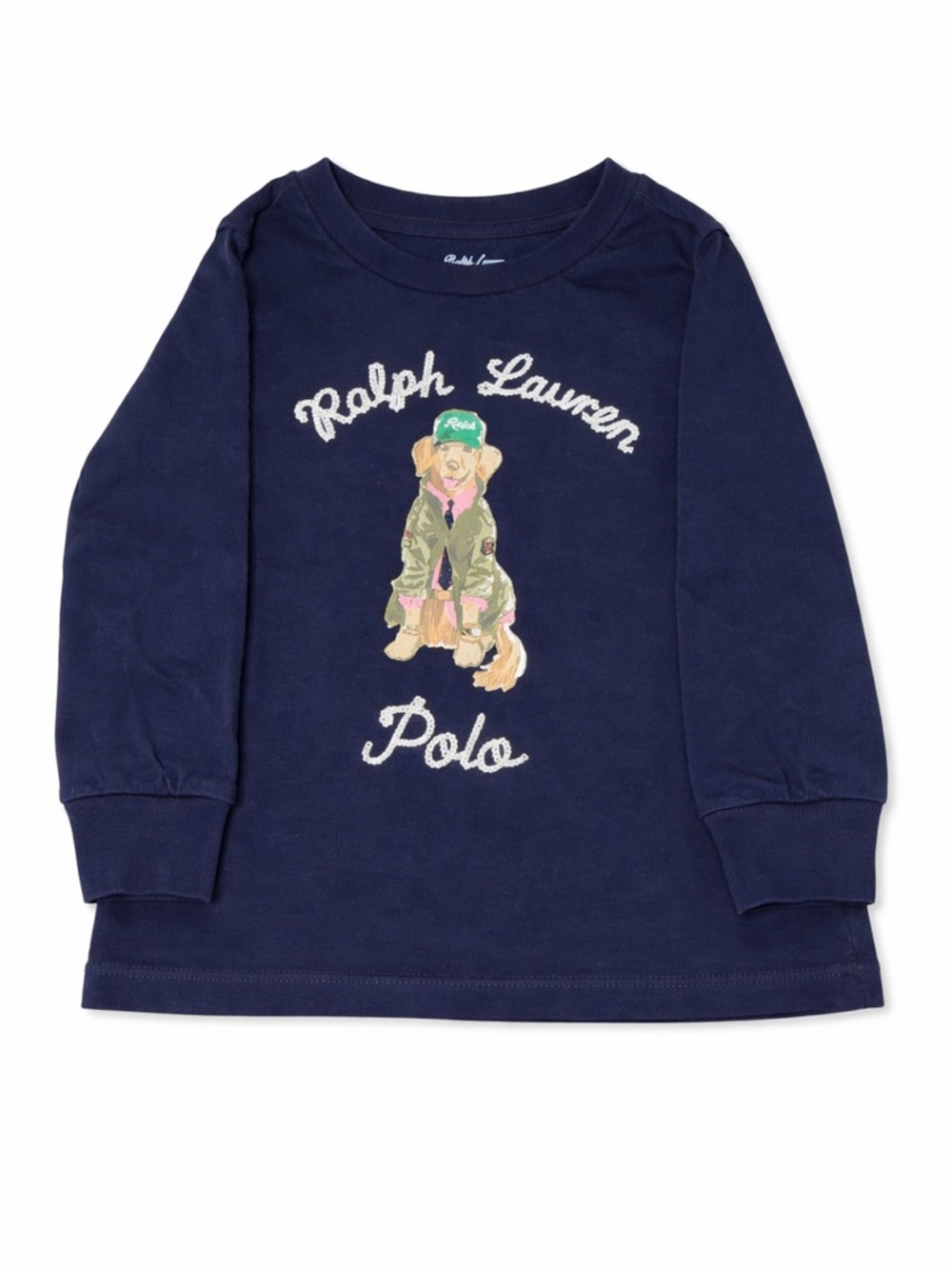 Ralph Lauren Navy Long-Sleeve Tee with Polo Bear Graphic